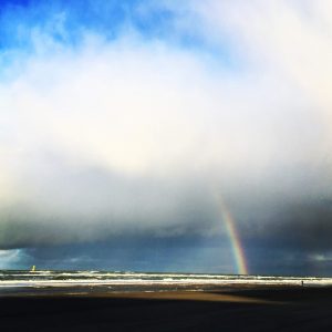 Een foto van het Noordzeestrand bij De Koog op Texel.